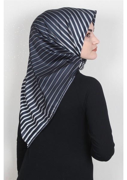 Dijital Eşarp 1357-4 Lacivert