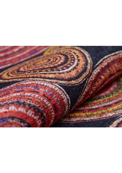 Modern Sarı Kırmızı Desen Dijital Baskı Hipoalerjenik Kaymaz Taban Halı Yolluk Ha235 fırsatları