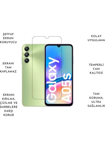 Samsung Galaxy A05S ile Uyumlu Kılıf Soft Yumuşak Telefon Kılıfı ve Temperli Cam Ekran Koruyucu fiyatları