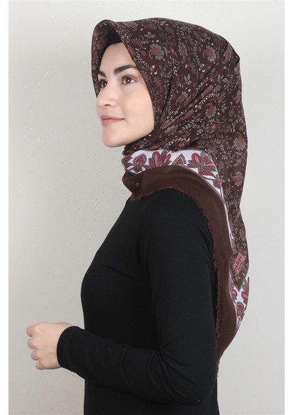 Pamuklu Trend Eşarp 9910-1 Kahverengi