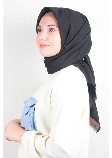 Bambu Kraşlı Eşarp 3081-15 Siyah