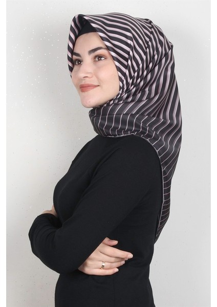 Dijital Eşarp 1357-9 Siyah-Pudra