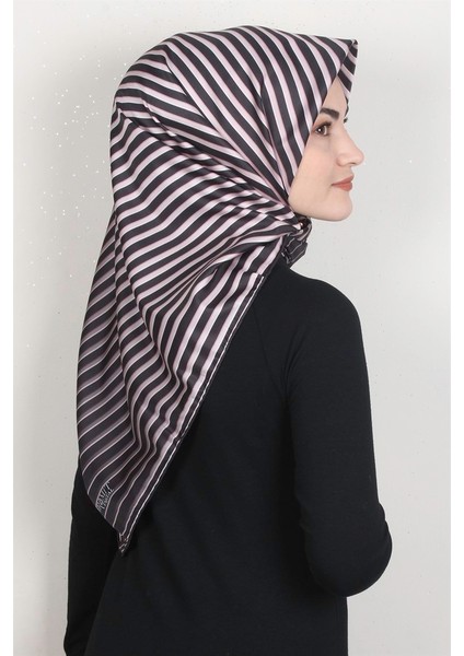 Dijital Eşarp 1357-9 Siyah-Pudra