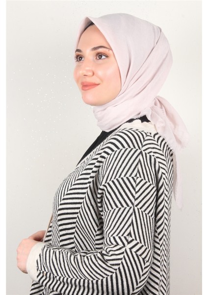 Bambu Kraşlı Eşarp 3081-39 Açık Toz Pembe