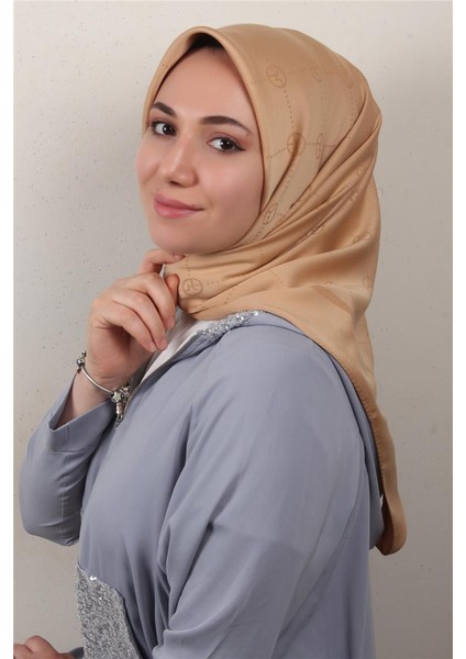 Modakaşmir Ipeksi Jakar Eşarp 5357-10 Koyu Bej
