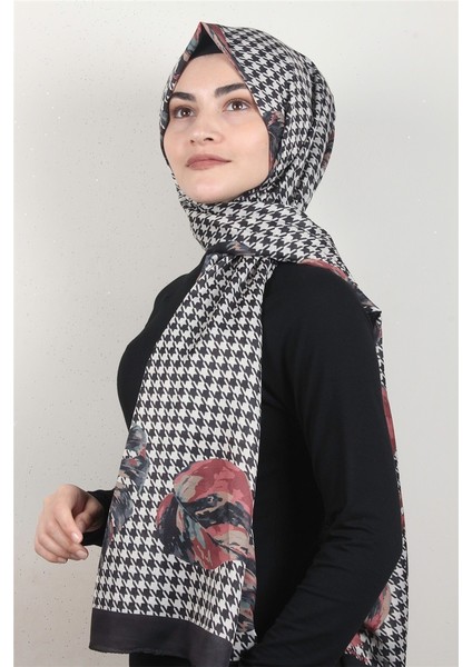 Gloria Soft Şal 2736-6 Kaz Ayağı Siyah