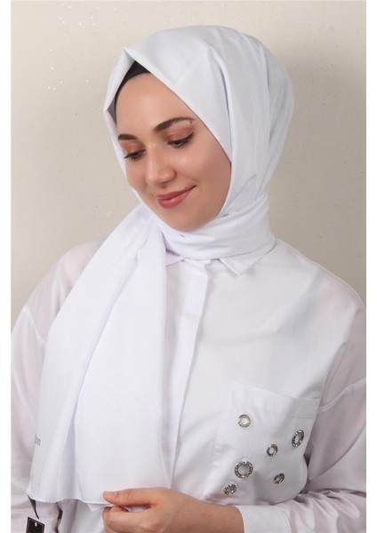 Jakarlı Icon Şal 3103-8 Beyaz