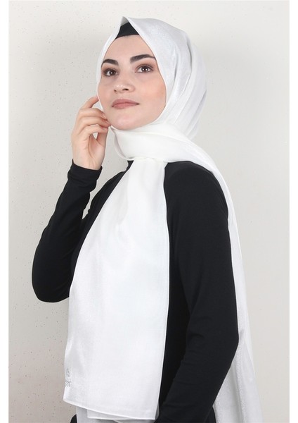 Elizya Simli Şal 4000-64 Beyaz