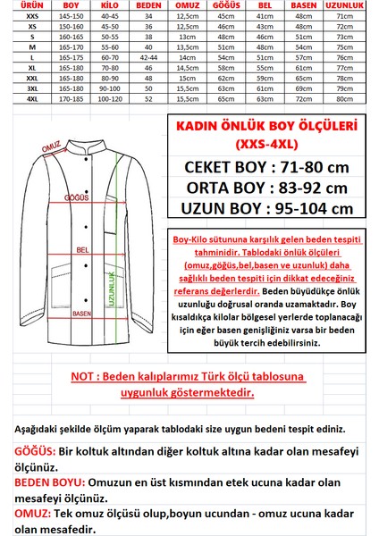 Hakim Yaka Ceket Boy Beyaz Bayan Doktor Öğretmen Hemşire Laboratuvar Önlüğü indirimleri