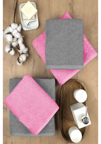4 Lü Banyo Havlusu Takımı Soft Büyük Havlulu Pamuklu Havlu Seti 90X150 cm Gri fiyatları