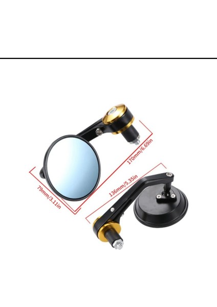 Motosklet Gidon Aynası Üniversal 22MM Cnc Alüminyum.gold