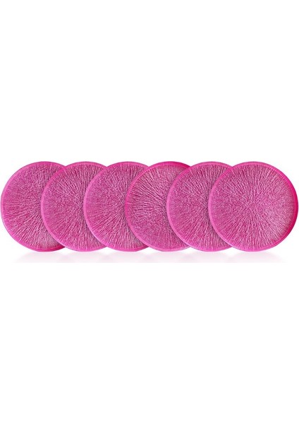 Rita 6'lı Pasta Tabağı Seti Pembe 21 cm