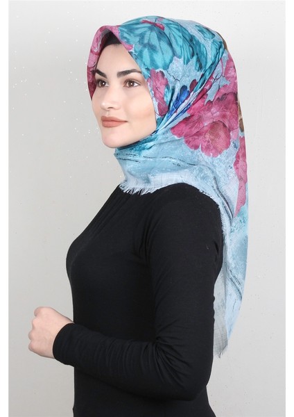 Pamuklu Trend Eşarp 9934-5 Mavi