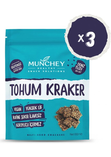 3'lü Tohum Kraker Deniz Tuzu 100 gr