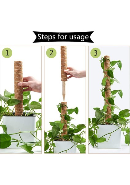 Hindistan Cevizi Yosunu Totem Uzatma Direği Çubuğu-4 x 15,7 Inç Hindistan Cevizi Totem Direği 1 x 20 M Bahçe Büküm Kravat-Kahverengi (Yurt Dışından) fırsatları