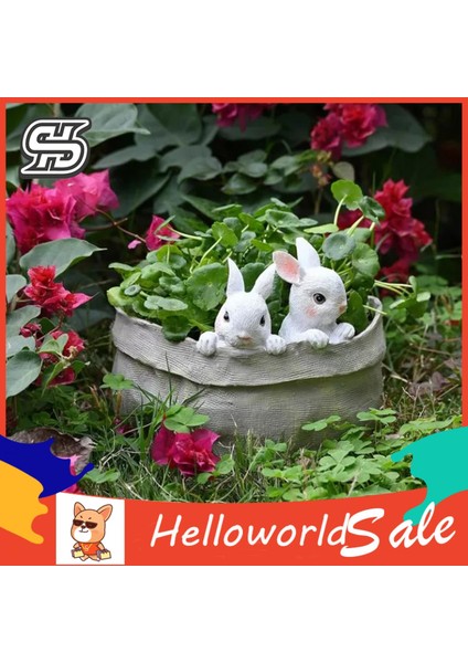 Helloworld Tavşan Saksı Süsleme Göz Alıcı Heykel Tavşan Saksı (Yurt Dışından) indirimleri