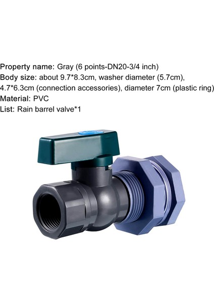 Yağmur Konektörü Yüksek Dayanıklılık 3/4 Inç Bölme Bağlantı Konektörlü Yağmur Önleyici Vana (Yurt Dışından) modelleri