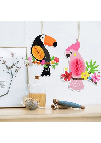 Tropikal Kuş Petek Süsleme Papağan Petek Hawaii Parti Süslemeleri Güneş Işığı Süper Mağaza (Yurt Dışından) fırsatları