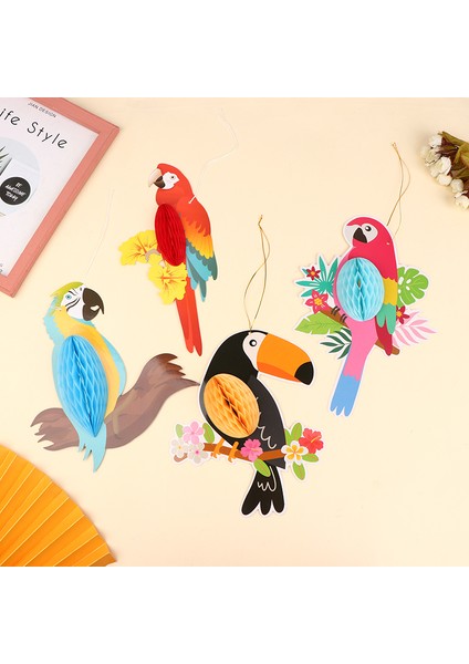 Tropikal Kuş Petek Süsleme Papağan Petek Hawaii Parti Süslemeleri Güneş Işığı Süper Mağaza (Yurt Dışından) indirimleri