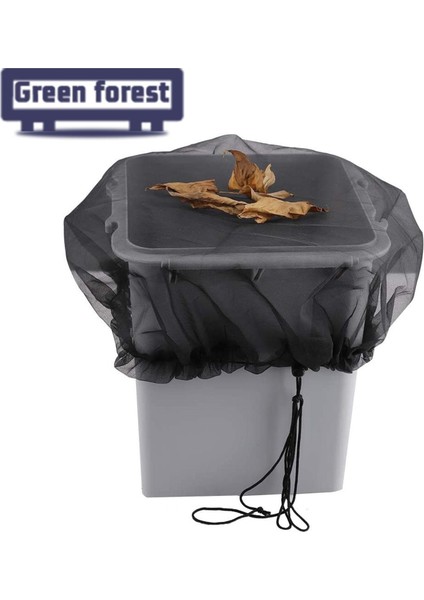 Yeşil Orman Kova Kapağı Ipli Tasarım Yalıtılmış Çöp Yağmur Kapağı (Yurt Dışından)