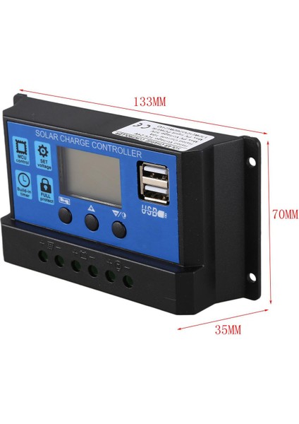 10A 12V 24V Otomatik Çalışma Pwm Solar Şarj Regülatörü LCD Çift USB 5V Çıkışlı Güneş Pili Paneli Şarj Cihazı Regulato (Yurt Dışından)