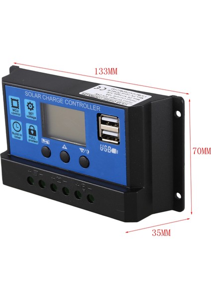 10A 12V 24V Otomatik Çalışma Pwm Solar Şarj Regülatörü LCD Çift USB 5V Çıkışlı Güneş Pili Paneli Şarj Cihazı Regulato (Yurt Dışından)