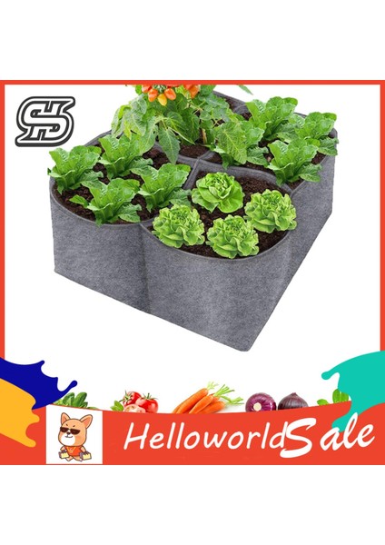 Helloworld Kumaş Dikim Kabı Taşınabilir Aşırı Sulamayan Sebze Yetiştirme Kesesi (Yurt Dışından)