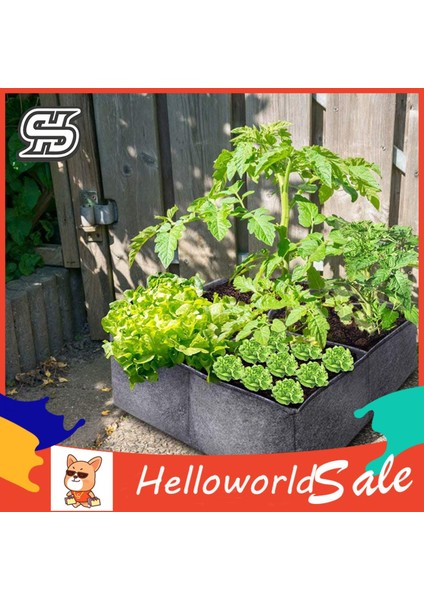 Helloworld Kumaş Dikim Kabı Taşınabilir Aşırı Sulamayan Sebze Yetiştirme Kesesi (Yurt Dışından)