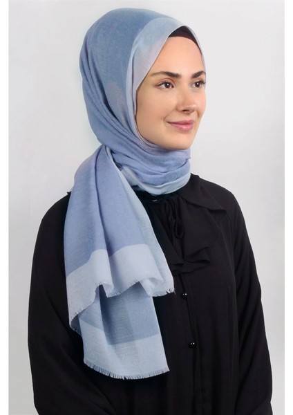 Monogram Şal 127-3 Bebe Mavisi