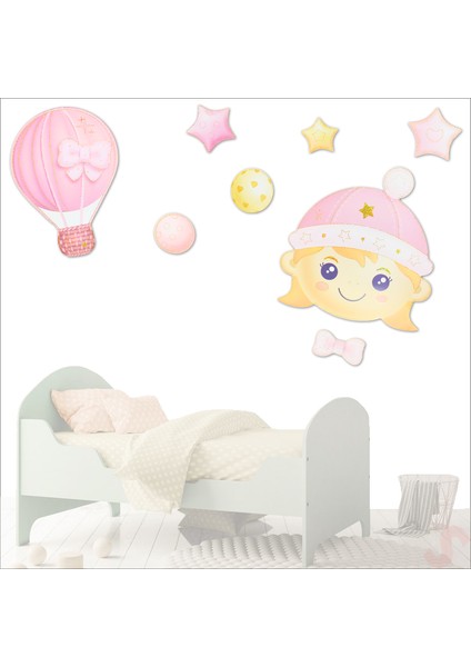 Kız Bebek Odası, 8 Parça Duvar Sticker Seti