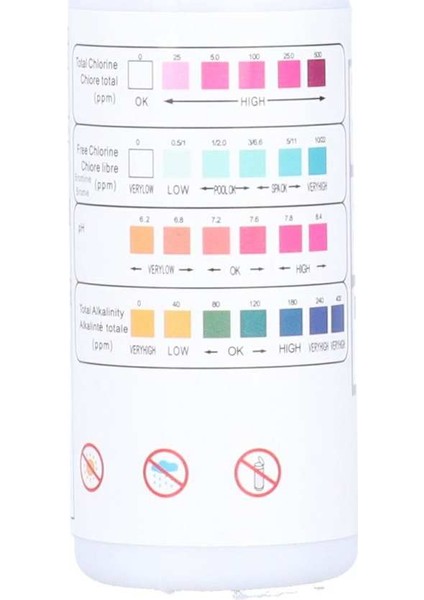 Su Test Aracı 50 Sayım 4in 1 Yüzme Havuzu Spa Şeritleri Klorsuz Klor/brom Ph Alkalinite (Yurt Dışından)