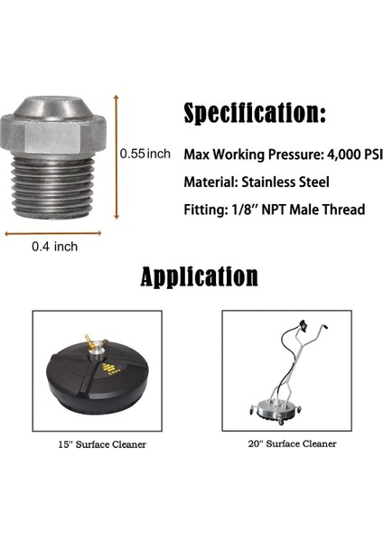 Basınçlı Yıkama Makinesi Yüzey Temizleyici-2 * Yüzey Temizleme Nozulunun Değiştirilmesi 1 * Ptfe Bant-Gümüş (Yurt Dışından)