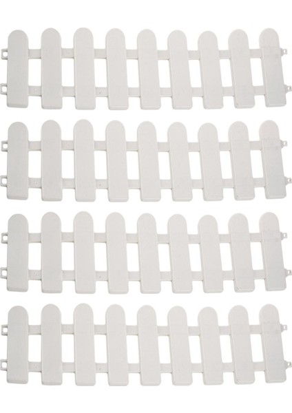 4 Adet 50X13CM Beyaz Plastik Ağaç Çit Avlu Kapalı Bahçe Çiti Anaokulu Çiçek Bahçesi Sebze Beyaz Dekor (Yurt Dışından)