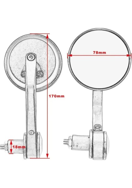 Motosklet Gidon Aynası Üniversal 22MM Cnc Alüminyum.mavi