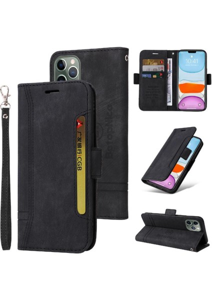 Iphone 12 Için Kılıf Pro Max Kart Yuvaları Cüzdan Kapak Çevirin Tpu Deri (Yurt Dışından)