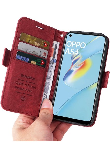 Oppo Için Kılıf A16/A16S/A54S Kart Yuvaları Tpu Deri Manyetik Cüzdan Flip (Yurt Dışından)