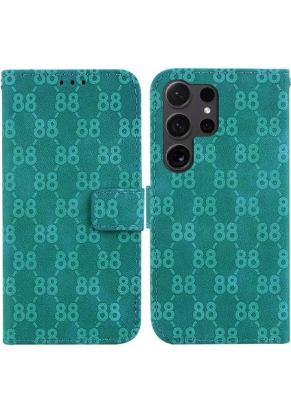 Telefon Kılıfı Için Samsung Galaxy S24 Ultra 5g Kickstand Pu Deri Çift 8 (Yurt Dışından)