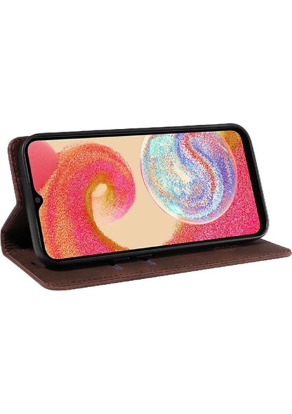 Samsung Galaxy A04E 4g Için Kılıf Folio Cüzdan Pu Deri Manyetik Koruyucu (Yurt Dışından)