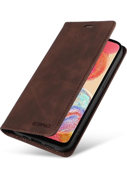 Samsung Galaxy A04E 4g Için Kılıf Folio Cüzdan Pu Deri Manyetik Koruyucu (Yurt Dışından)