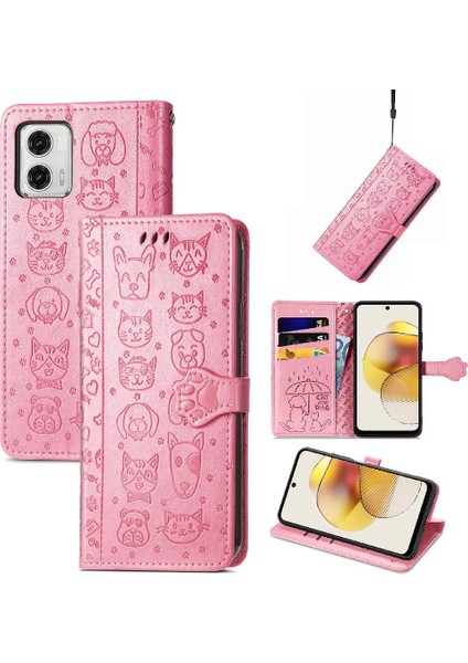 Moto G73 Için Kılıf Deri Kılıf Darbeye Karikatür Hayvanlar Kapak Çevirin (Yurt Dışından) modelleri