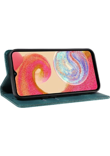 Samsung Galaxy A04E 4g Için Kılıf Folio Cüzdan Pu Deri Manyetik Koruyucu (Yurt Dışından)
