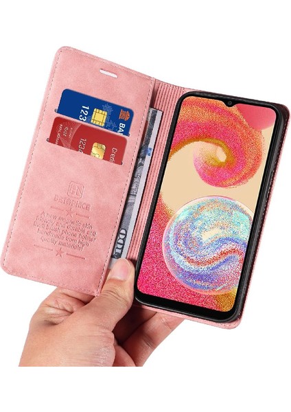 Samsung Galaxy A04E 4g Için Kılıf Folio Cüzdan Pu Deri Manyetik Koruyucu (Yurt Dışından)