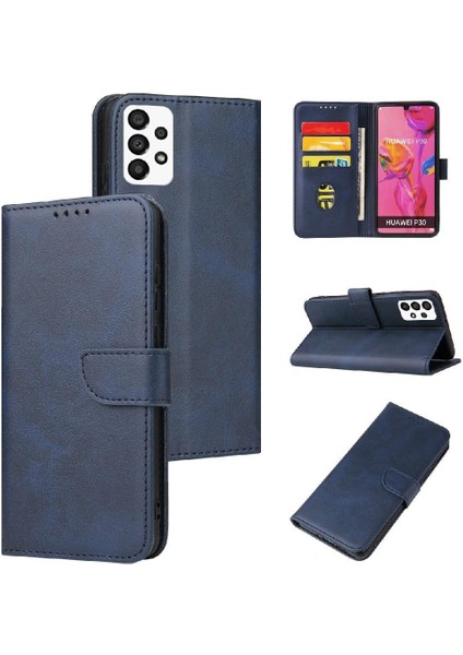 Samsung Galaxy A73 5g Deri Folio Flip Case Manyetik Karbon (Yurt Dışından)