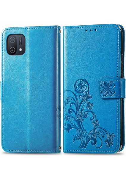 Oppo A16K Zarif Iş Flip Kapak Için Kılıf Kısa Kayış Dört Yaprak (Yurt Dışından)