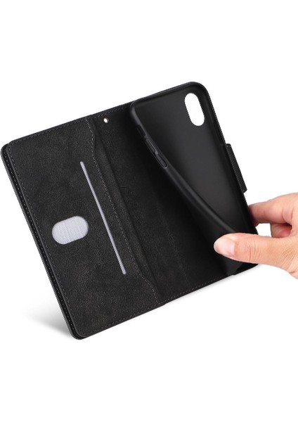 El Kayışı Fermuar Cüzdan Kapak Manyetik Kart ile iphone Xs Max Için Kılıf (Yurt Dışından)