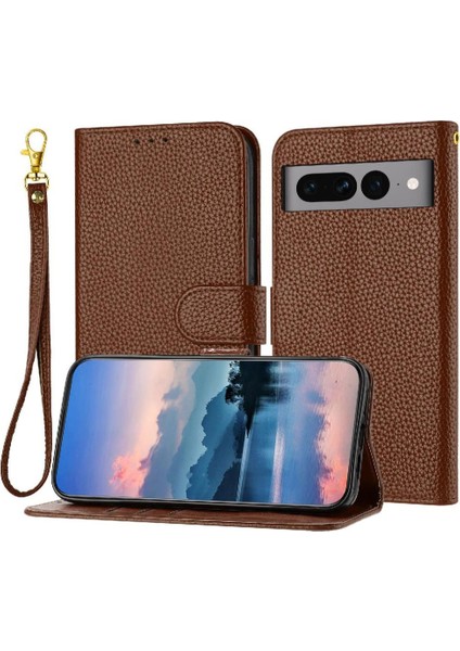 Telefon Kılıfı Için Google Piksel 7 Pro Cüzdan Litch Desen Flip Folio Kart Pu (Yurt Dışından)