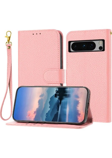 Google Piksel 8 Pro Pu Deri Litch Desen Kart Yuvaları Flip Için Telefon Kılıfı (Yurt Dışından)