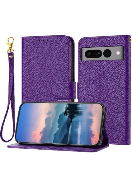 Telefon Kılıfı Için Google Piksel 7 Pro Cüzdan Litch Desen Flip Folio Kart Pu (Yurt Dışından)