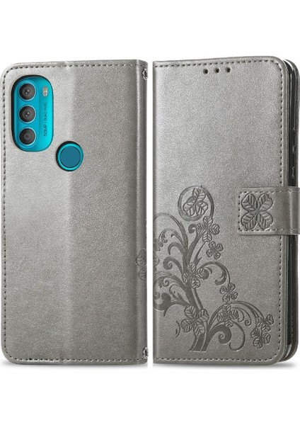 Motorola Moto G71 Flip Kapak Dört Yapraklı Yonca Zarif Iş Için Kılıf (Yurt Dışından)