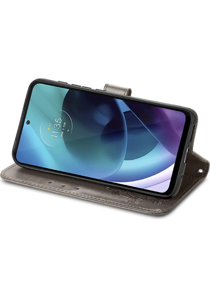 Motorola Moto G71 Flip Kapak Dört Yapraklı Yonca Zarif Iş Için Kılıf (Yurt Dışından) modelleri
